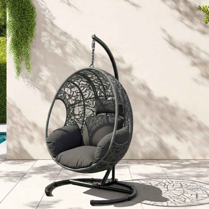 Méridienne de patio extra large gris, structure en métal, design moderne pour le confort extérieur