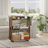 Small Bookshelf and Bookcase, 3 Tier Wood Nightstand with Wheels,Black-1606873914