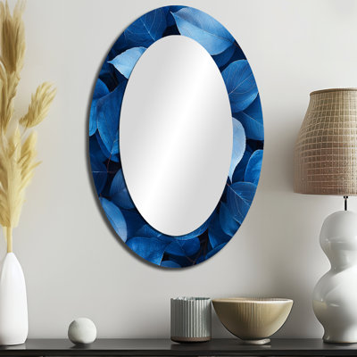 Miroir mural Midnight Blue Leaves Tranquility III - Tropical