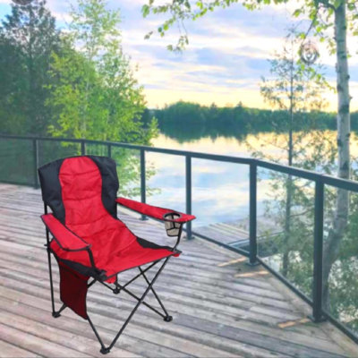 Chaise de camping surdimensionnée - bleu / gris