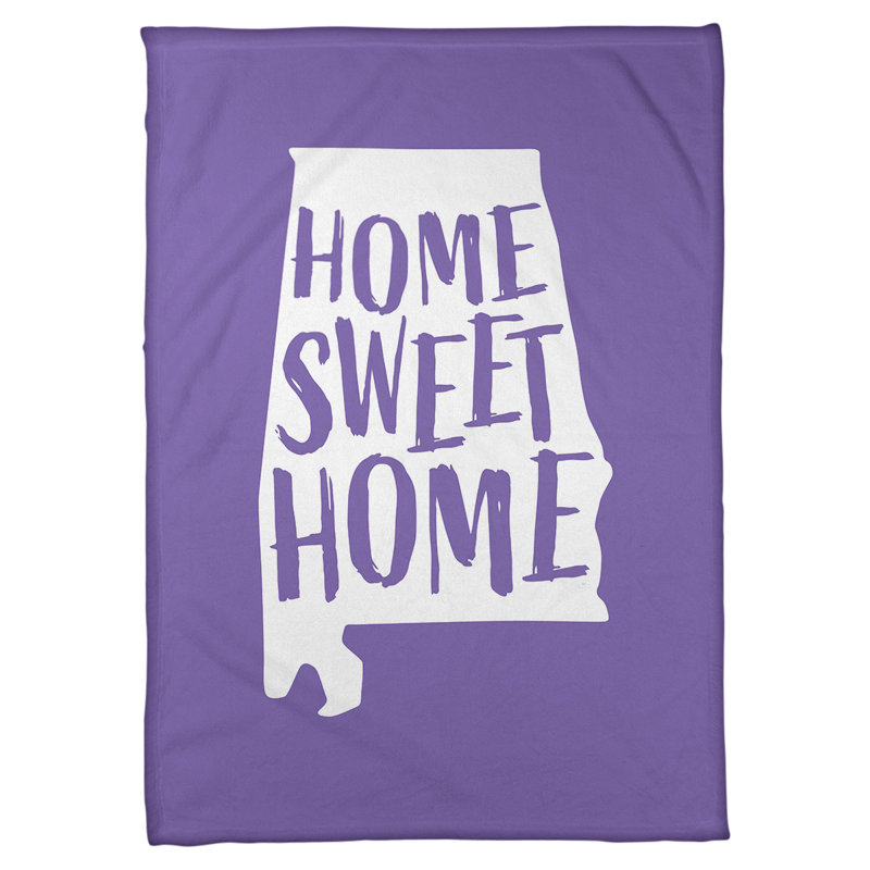 Jeté polaire à la maison alabama, l 52,5 po x L 62,5 po, Mauve