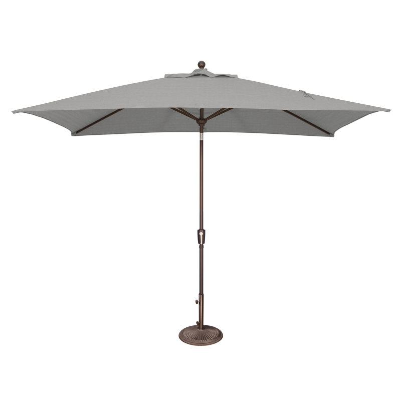Parasol de marché rectangulaire 10 pi x 6,5 pi Launceston, Argent moulé Sunbrella, Bronze