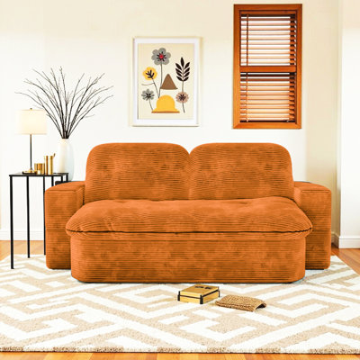 3 Convertible Memory Foam 21 Bed, Space Design, No Assembly Required, Small Streak Corduroy, High Foam, Non-slip Pad, Breathable Comfort Space, Assembly,