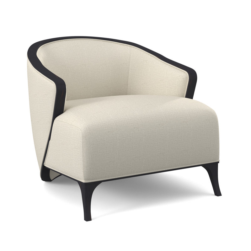 Fauteuil demi-tonneau Penegrine, Ébène vintage, Lin UV-Rollo