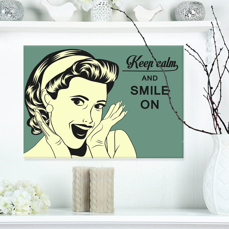 Pop Art Retro Woman - impression d'art graphique, H 12 po x l 20 po x P 1 po, Toile tendue