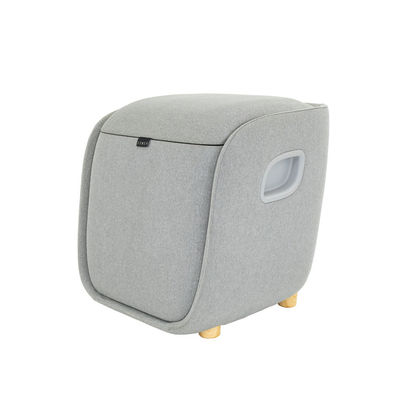 Gray Fabric Foot Calf Lumbar Ottoman Massager with Heated Therapy