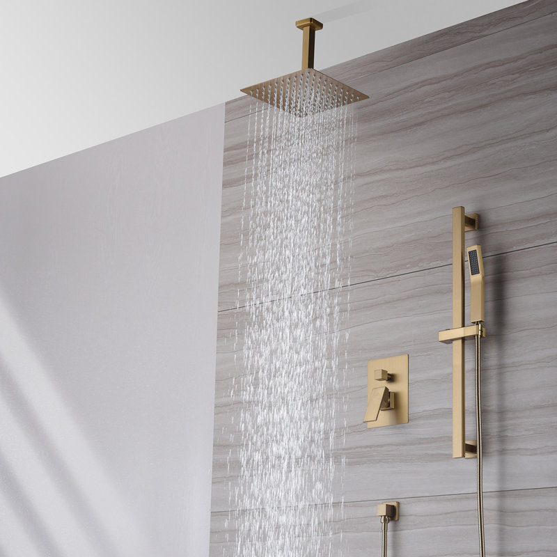 SlideLux All-In-One Kit with Rough in-Valve, Brushed Gold