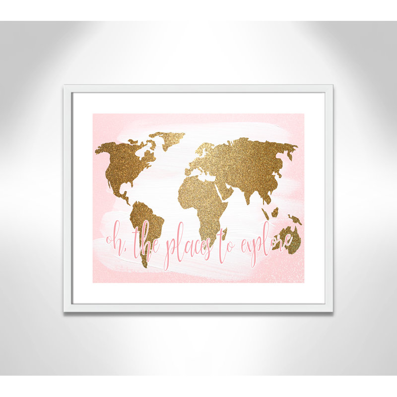 Explore Paper Print, 21.5" H x 25.5" W x 1.19" D, White Box Framed