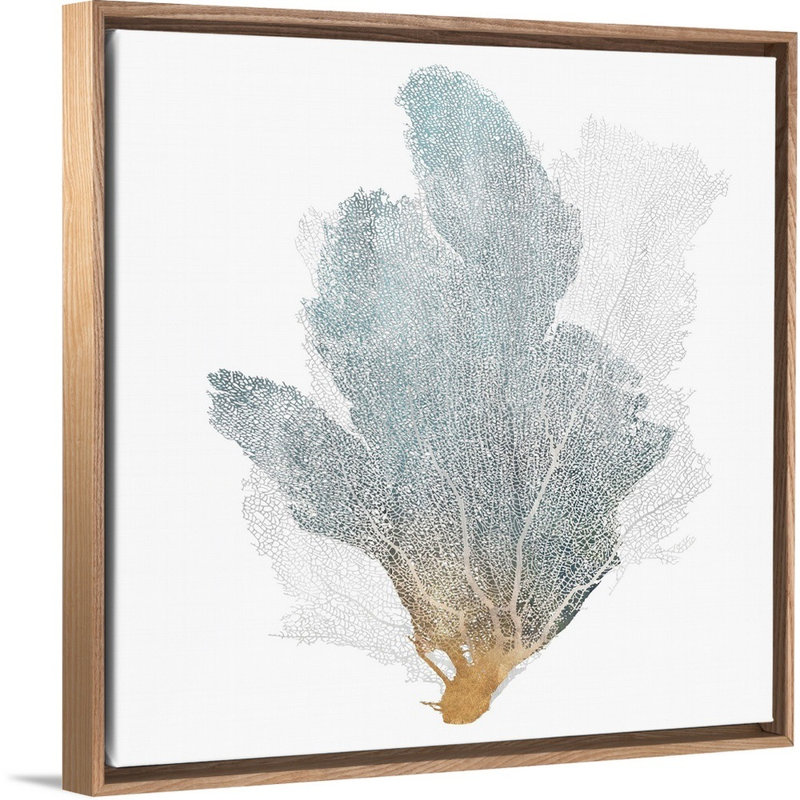 «Delicate Coral II» par Isabelle Z - reproduction d'art sur toile, H 31,25 po x l 31,25 po x P 1,75 po, Naturel flottant