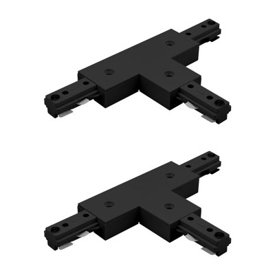 Connecteur d'éclairage en T Luxrit H, connecteur à 3 voies de type H, compatible avec un composant de source d'alimentation à 3 fils 120 V, paquet de 2 noir