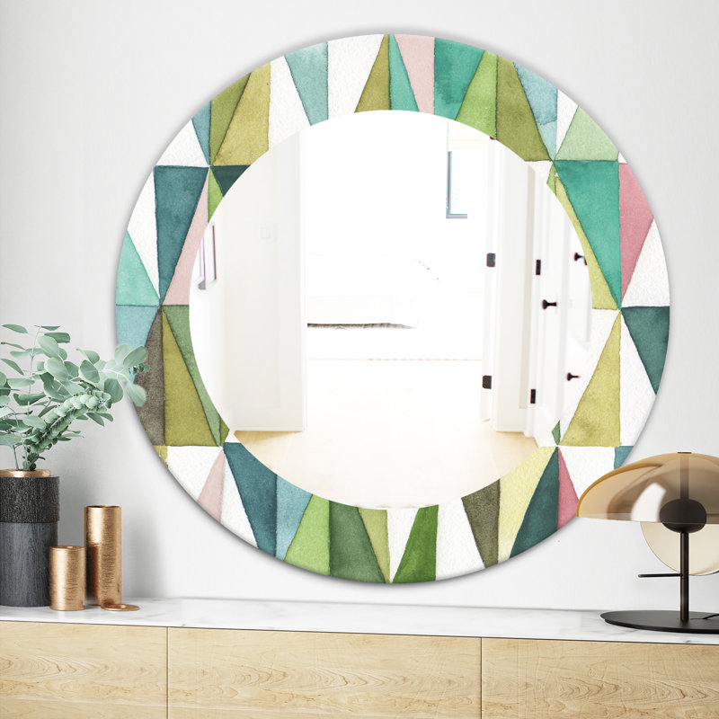 Miroir mural Mixed Geometric III, H 23,6 po x l 23,6 po