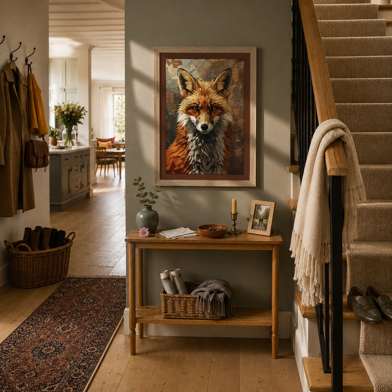 Alert Fox Portrait Realism - Print, A1 - 84.1 x 59.4 cm, Oak