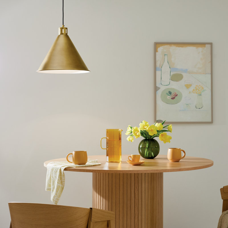 Luminaire suspendu conique 1 lumière 14,25 po, Laiton naturel
