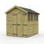 Total Sheds 7ft x 8ft Apex Garden Shed - Double Door - With Windows - Pressure Treated Timber - UK Manufactured