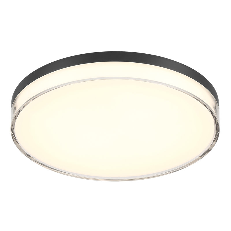 Bupal Acrylic LED Flush Mount, Coal, 1.5" H x 11" W x 11" D