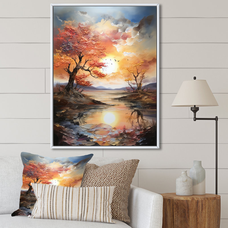 «Sunrise Charm», impression sur toile, H 20 po x l 12 po x P 1 po, Cadre flottant blanc