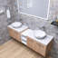  Meuble-lavabo mural double 72 po Rarnby, meuble-lavabo flottant 4 portes, lavabos en céramique blanche
