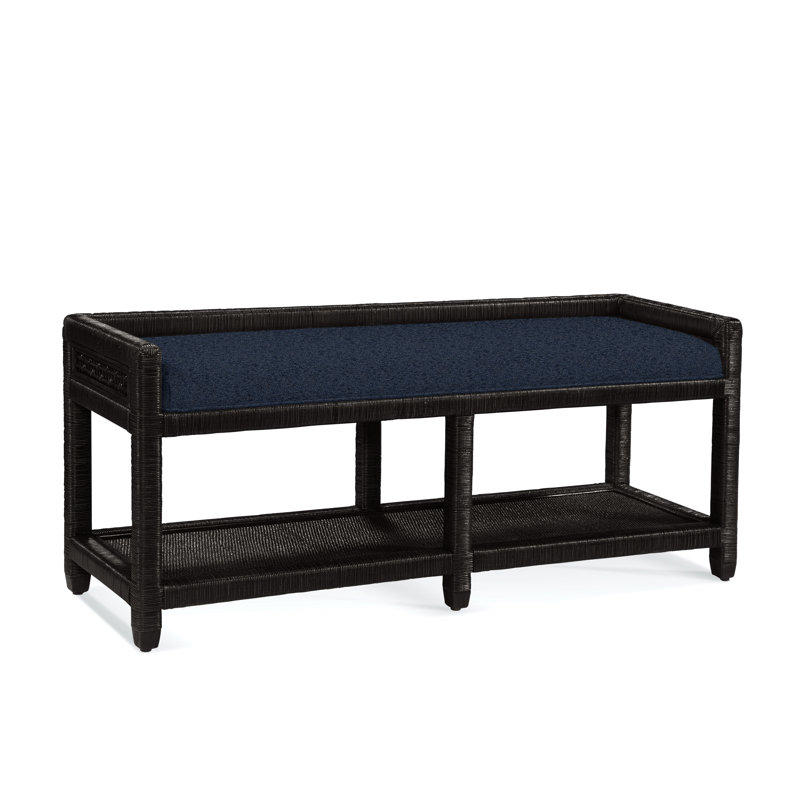 Banc de rangement Silvio Glinda, Noir antique, Bleu marine de base; 0317-61