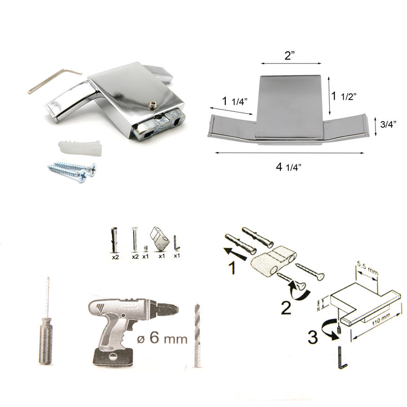 Wall Mounted Bath Towel Double Robe Hook