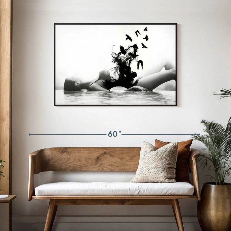 Femme libre, Cadre flottant noir, 43 po x 29 po
