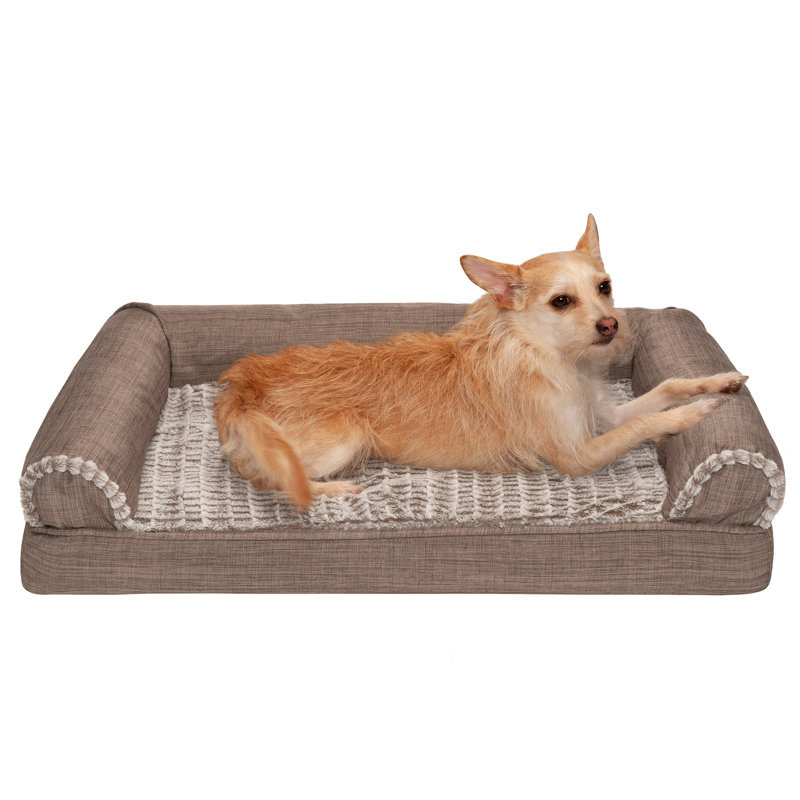Canapé-lit Luxe, Fumée de bois, Moyen (l 30 po x P 20 po x H 3 po), Mousse orthopédique