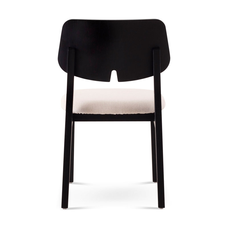 Modern Brazilian Beth Side Chair, Alabaster/Ebano