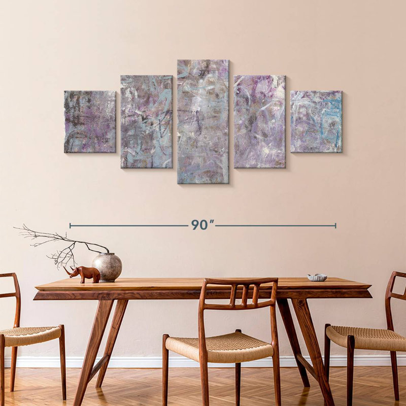Lilas et dentelle, H 42 po x l 92 po