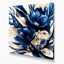 Aquarelle, art floral gris sur toile