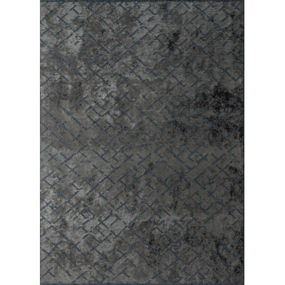 Tapis bleu foncé / gris / noir Rapture