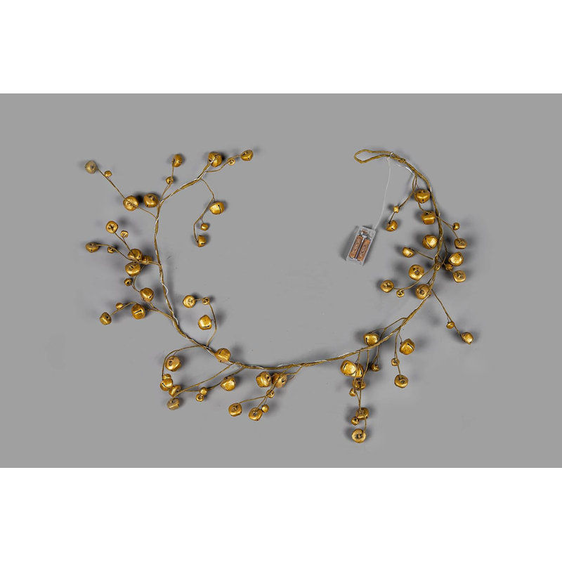 35cm Lighted Faux Garland with Lights, Gold