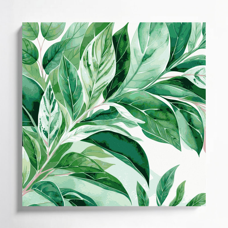 Art mural sur toile Botanical Syngium, H 12 po x l 12 po