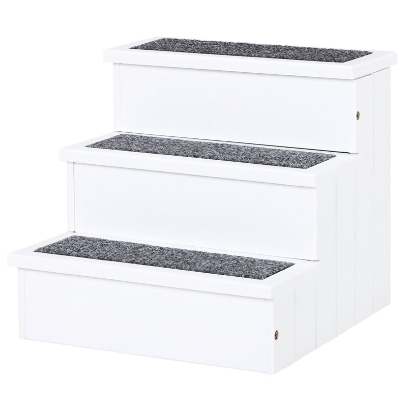Rampe d'escalier blanche pour animaux 3 niveaux