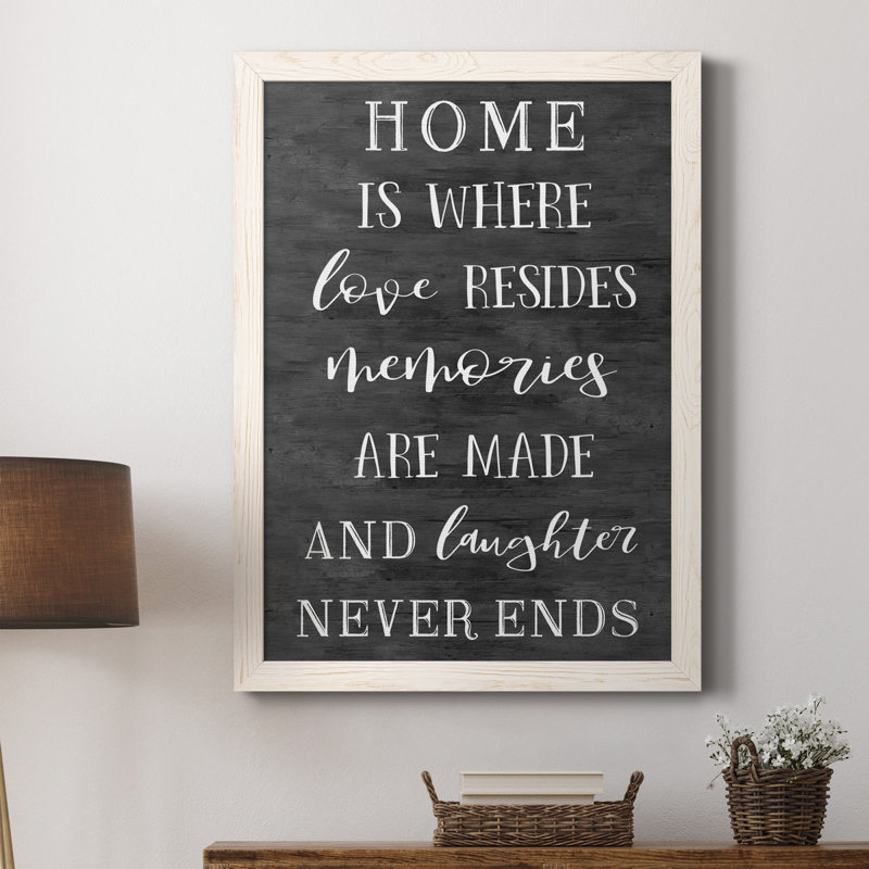 «Love Resides», art textuel sur toile, H 31,5 po x l 23,5 po x P 1,5 po, Blanc