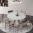 Nordic style modern round dining table.-107123679