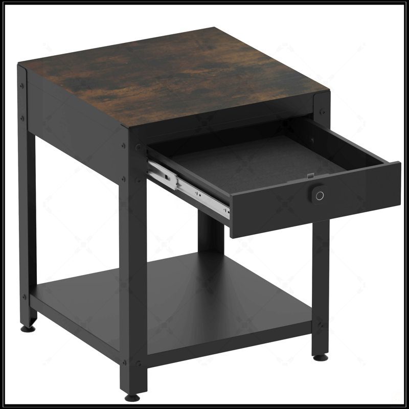 Table basse carrée à double couche, Bois