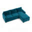 Canapé modulaire 3 places Damon en polyester antique ou bleu paon avec structure en bois d'ingénierie