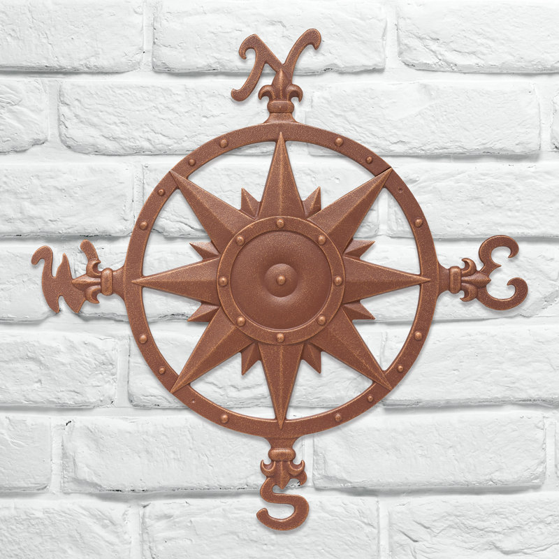 Nauctical Compass Wall Décor, Classic Copper
