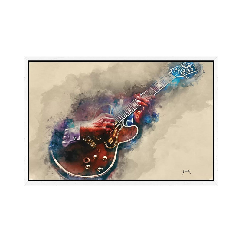 B.B. King's Guitar II - Print on Canvas, White Framed, 101.6 cm H x 66.04 cm W