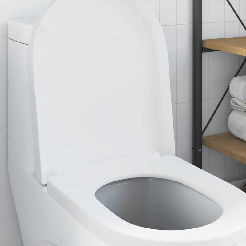 Toilet Seat Adjustable Polypropylene Modern Bathroom Indoor Plumbing, White
