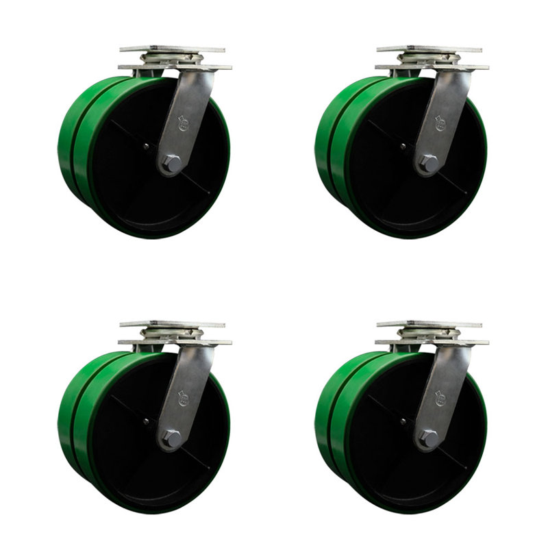 Ensemble de roulettes pivotantes 8 po