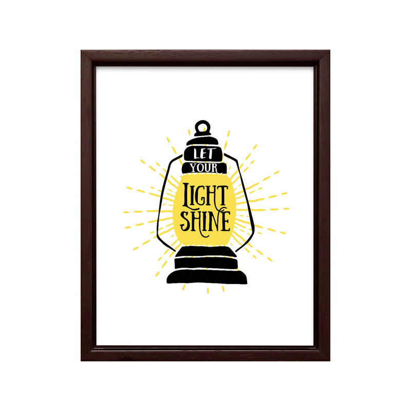 Laissez votre lumière briller, Canevas, H 11 po x l 14 po, Encadrement brun