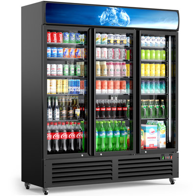 56 Cu Ft Commercial Display Refrigerator, 3 Glass Door Upright Beverage Refrigerator Merchandiser with LED Light — FIN-0018983 | Fridge.com