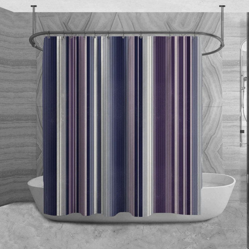 Rideau de douche à rayures, H 73 po x l 70 po