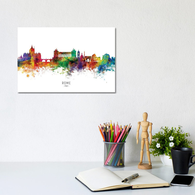 Rome Italy Skyline by Michael Tompsett - Wrapped Canvas Print, 20.32cm H x 30.48cm W x 1.91cm D