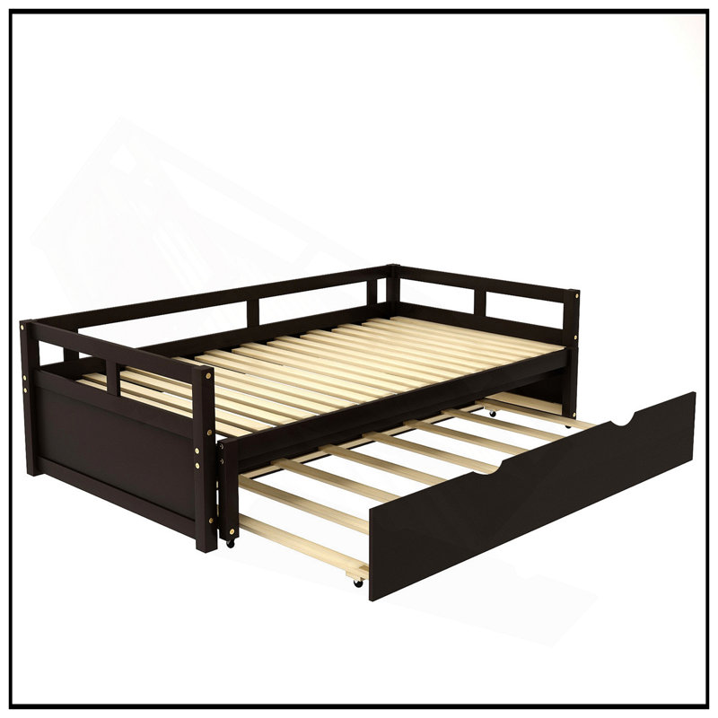 Lit de jour extensible avec couchette, lit de jour en bois pour une utilisation compacte et polyvalente dans n'importe quelle maison