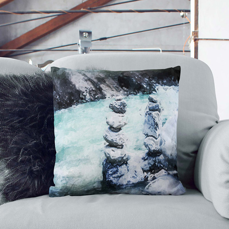 Square Cushion, 40cm H x 40cm W x 15cm D, Stone