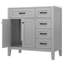 Meuble-lavabo de 36 po avec lavabo en céramique, armoire grise, structure en bois massif, fabrication et grands tiroirs pour les pièces de rangement,-469585400