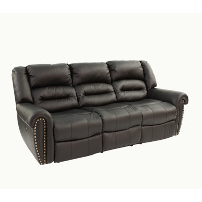Lower 86"" Faux Leather Rolled Arm Reclining Sofa -  Red Barrel Studio®, 889EE6435A4F43998D3CF4800F703727
