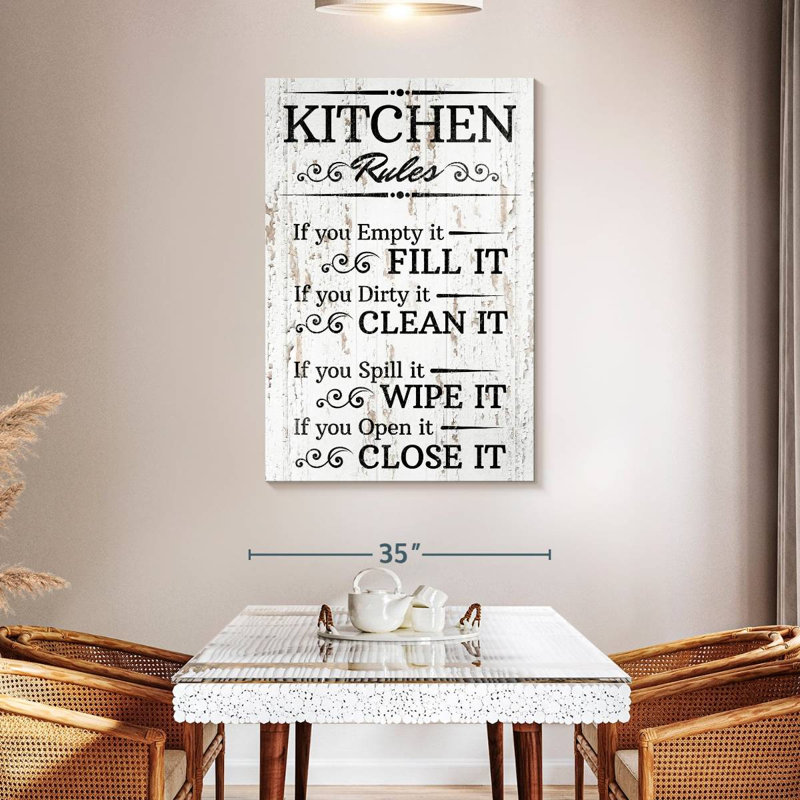 «Clean Kitchen», impression sur toile, H 48 po x l 32 po x P 1,25 po