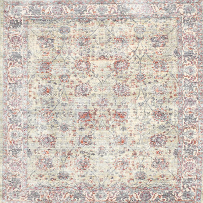 Tapis traditionnel gris / rose clair